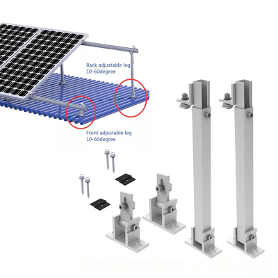 Support en acier au carbone pour support réglable d'installation de système solaire sur toit plat
