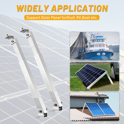 Support en aluminium à inclinaison d'angle réglable pour le montage de panneaux solaires sur un toit plat en métal