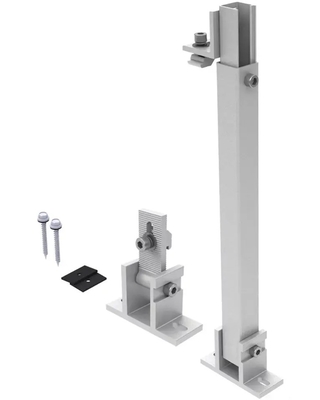 Support en aluminium à inclinaison d'angle réglable pour le montage de panneaux solaires sur un toit plat en métal