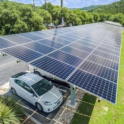 Structure du système photovoltaïque Panneau solaire en aluminium Support de carport avec finition en argent naturel