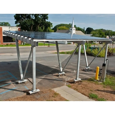Structure du système photovoltaïque Panneau solaire en aluminium Support de carport avec finition en argent naturel