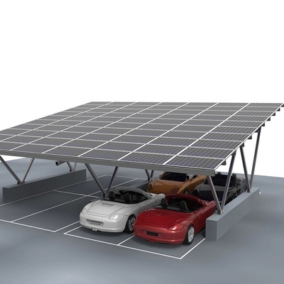 Structure du système photovoltaïque Panneau solaire en aluminium Support de carport avec finition en argent naturel