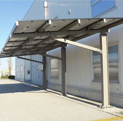 Carport solaire en acier entièrement assemblé