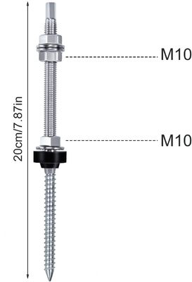 SUS304 vis à double extrémité pour toiture en métal M10 vis à double fil pour accrochage