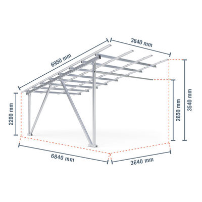 Panneau solaire en aluminium Carport Installez votre toit et votre système de voiture avec une durée de vie de 25 ans