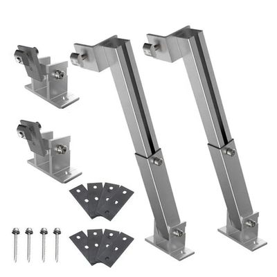 Des supports de montage en aluminium argenté ou noir pour les structures de montage de pôles de panneaux solaires