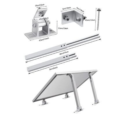 Support d'angle réglable pour le montage de panneaux solaires sur un toit en tuiles et une charge de vent de 60 M/s