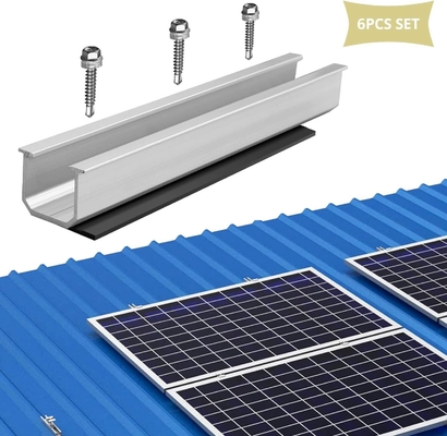 Système de montage de toiture en aluminium solaire métallique en étain pour rail