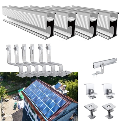Système de montage de toiture en aluminium solaire métallique en étain pour rail
