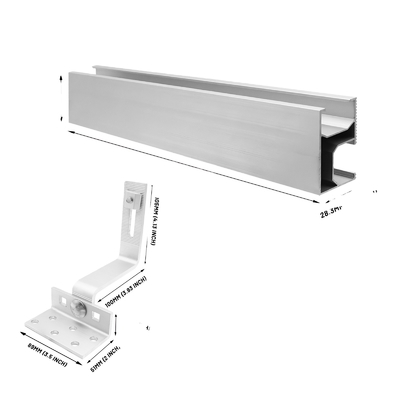 Site d'installation d'un crochet en aluminium sur un toit en tuiles pour une charge de neige de 1,4 KN/m2