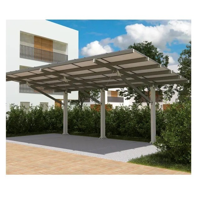Garage de stationnement solaire en aluminium de 5 kW préassemblé