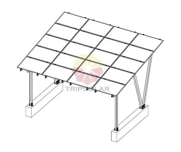 1.4KN/m2 Charge de neige et 60m/s Charge du vent Structure en aluminium pour le montage de parking solaire