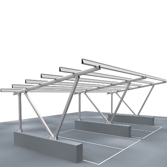 Structure du système photovoltaïque Panneau solaire en aluminium Support de carport avec finition en argent naturel