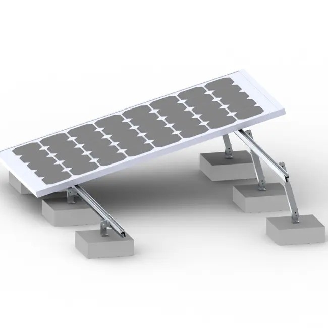 Support de jambe avant et arrière pour panneau solaire argenté/noir