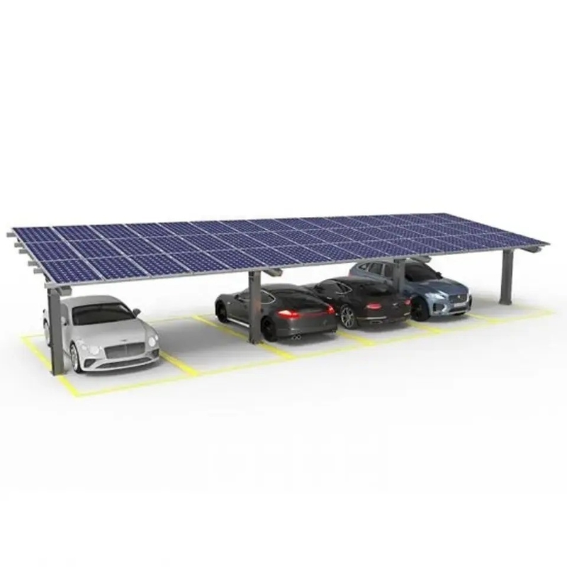 Structure en acier imperméable Système de montage solaire pour les panneaux photovoltaïques et le garage