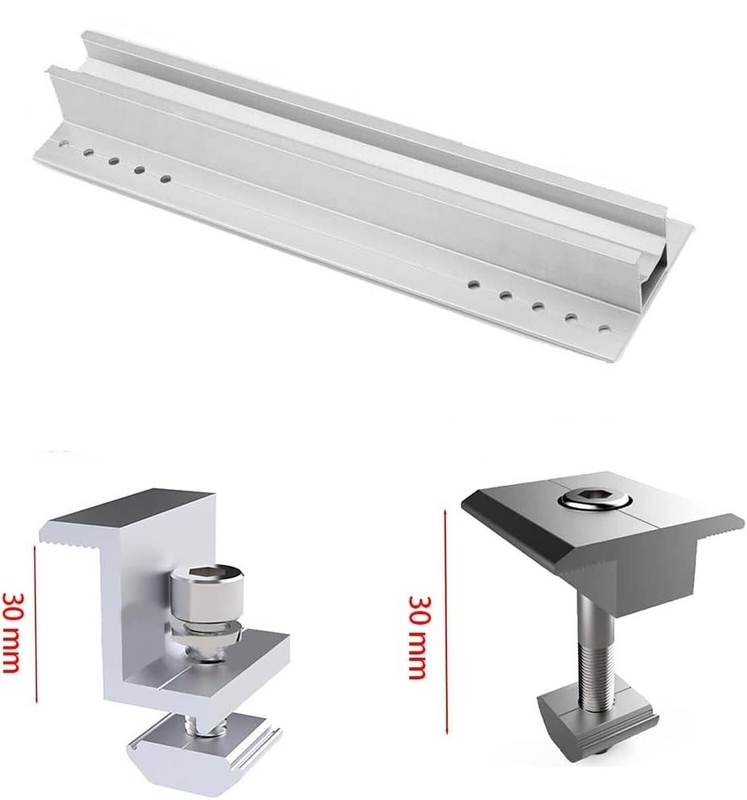 Système de montage de toiture en aluminium solaire métallique en étain pour rail